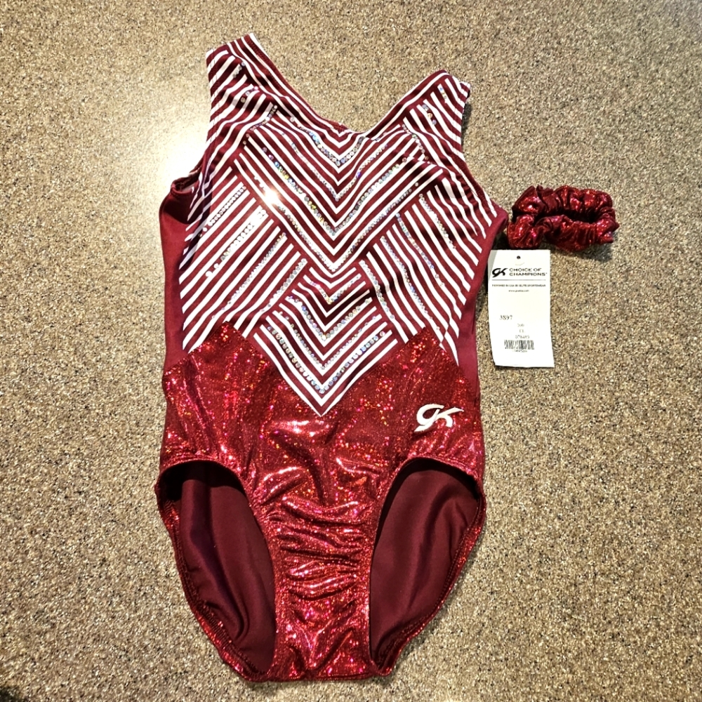 GK 	Chevron Stripe Workout Leotard CL